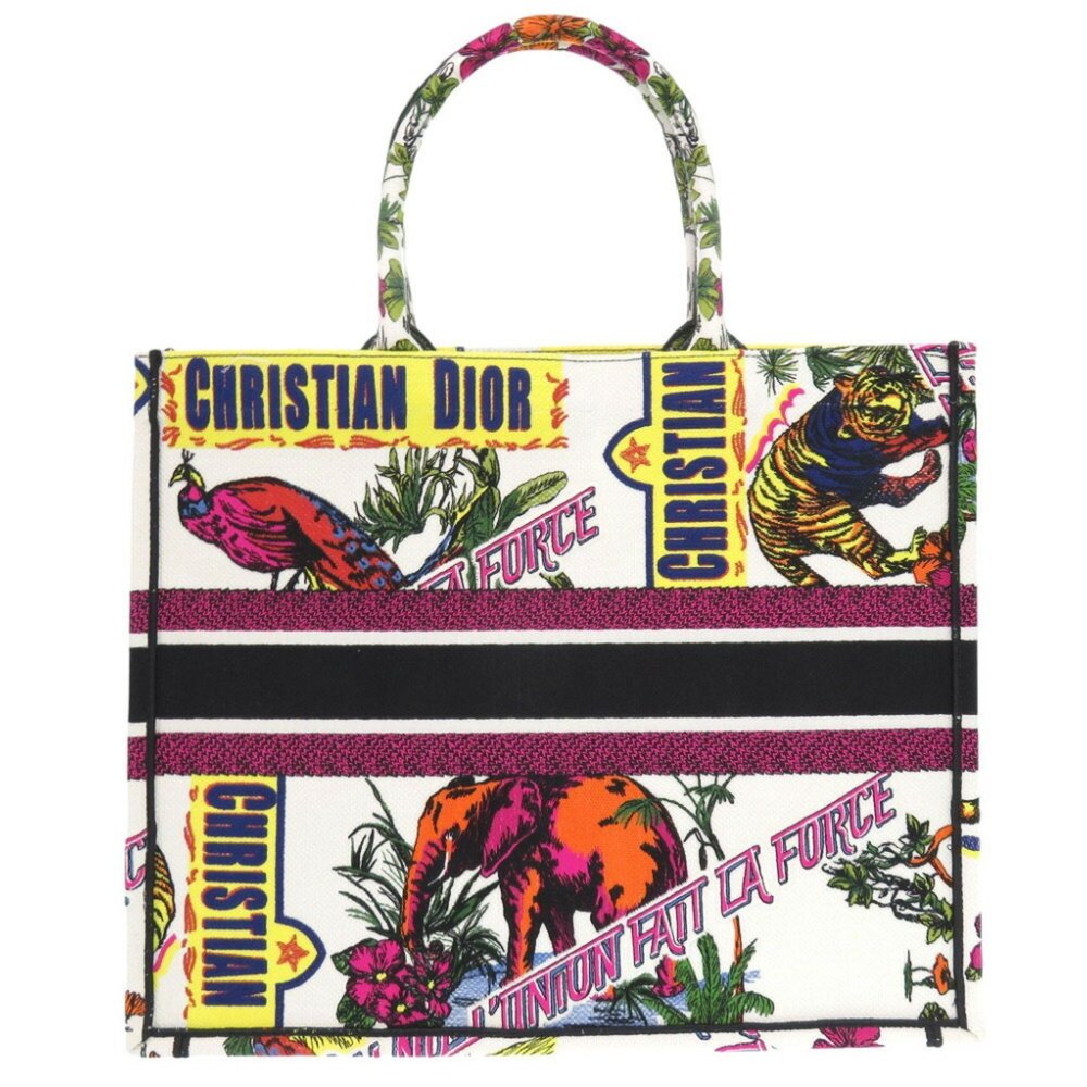 CHRISTIAN DIOR Book Tote Large Bag Canvas White - Picture 3 of 10